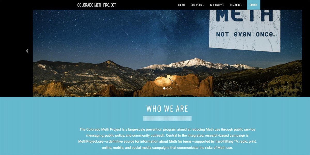 Colorado Meth Project homepage